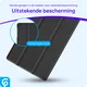 Samsung Galaxy Tab A 10.1 (2019) Hoes Luxe Tri-Fold Book Case Kunst Leer Zwart afbeelding 2