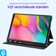 Samsung Galaxy Tab A 10.1 (2019) Hoes Luxe Tri-Fold Book Case Kunst Leer Zwart afbeelding 5