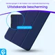 Samsung Galaxy Tab A 10.1 (2019) Hoes Luxe Tri-Fold Book Case Kunst Leer Blauw afbeelding 2