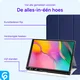 Samsung Galaxy Tab A 10.1 (2019) Hoes Luxe Tri-Fold Book Case Kunst Leer Blauw afbeelding 3