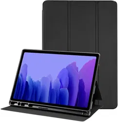 Samsung Galaxy Tab A7 (2020/2022) Hoes Luxe Tri-Fold Book Case Kunst Leer Zwart afbeelding