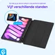 Samsung Galaxy Tab A7 (2020/2022) Hoes Luxe Tri-Fold Book Case Kunst Leer Zwart afbeelding 4