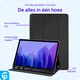 Samsung Galaxy Tab A7 (2020/2022) Hoes Luxe Tri-Fold Book Case Kunst Leer Zwart afbeelding 5