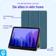 Samsung Galaxy Tab A7 (2020/2022) Hoes Luxe Tri-Fold Book Case Kunst Leer Blauw afbeelding 5