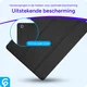 Samsung Galaxy Tab A7 Lite Hoes Luxe Tri-Fold Book Case Kunst Leer Zwart afbeelding 2