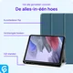 Samsung Galaxy Tab A7 Lite Hoes Luxe Tri-Fold Book Case Kunst Leer Blauw afbeelding 3