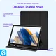 Samsung Galaxy Tab A8 Hoes Luxe Tri-Fold Book Case Kunst Leer Zwart afbeelding 5