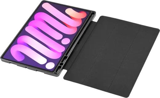 Samsung Galaxy Tab A8 Hoes Luxe Tri-Fold Book Case Kunst Leer Zwart afbeelding 12