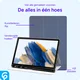 Samsung Galaxy Tab A8 Hoes Luxe Tri-Fold Book Case Kunst Leer Blauw afbeelding 5