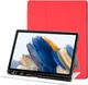 Samsung Galaxy Tab A8 Hoes Luxe Tri-Fold Book Case Kunst Leer Rood afbeelding 1
