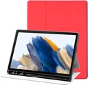 Samsung Galaxy Tab A8 Hoes Luxe Tri-Fold Book Case Kunst Leer Rood