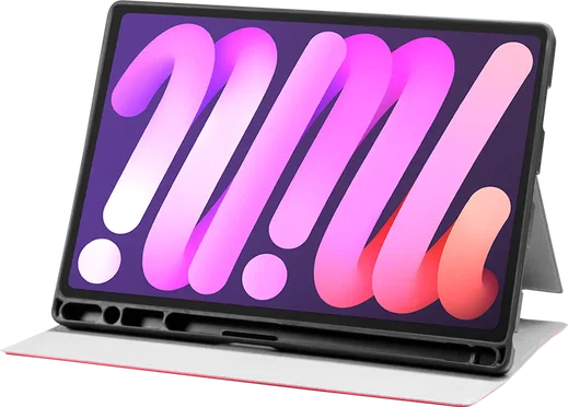 Samsung Galaxy Tab A8 Hoes Luxe Tri-Fold Book Case Kunst Leer Rood afbeelding 10