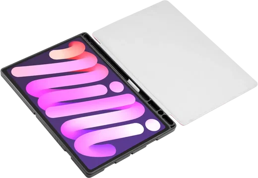 Samsung Galaxy Tab A8 Hoes Luxe Tri-Fold Book Case Kunst Leer Rood afbeelding 12