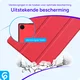 Samsung Galaxy Tab A8 Hoes Luxe Tri-Fold Book Case Kunst Leer Rood afbeelding 2