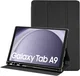 Samsung Galaxy Tab A9 Hoes Luxe Tri-Fold Book Case Kunst Leer Zwart