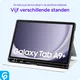 Samsung Galaxy Tab A9 Plus Hoes Luxe Tri-Fold Book Case Kunst Leer Blauw afbeelding 5