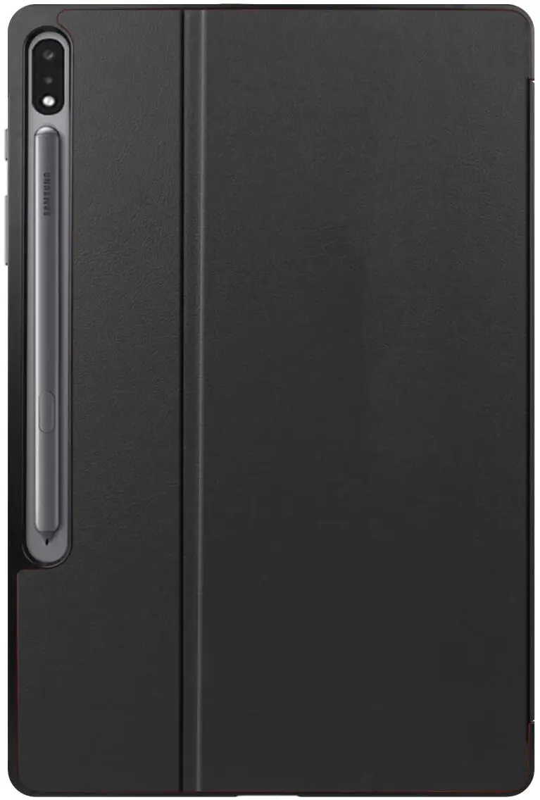 Samsung Galaxy Tab S10+/S9+/S9 FE+ Hoes Luxe Tri-Fold Book Case Kunst Leer Zwart afbeelding 8