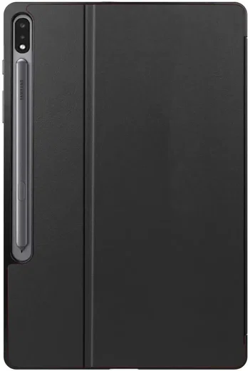 Samsung Galaxy Tab S10+/S9+/S9 FE+ Hoes Luxe Tri-Fold Book Case Kunst Leer Zwart afbeelding 8
