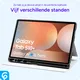 Samsung Galaxy Tab S10+/S9+/S9 FE+ Hoes Luxe Tri-Fold Book Case Kunst Leer Rood afbeelding 5