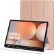 Samsung Galaxy Tab S10+/S9+/S9 FE+ Hoes Luxe Tri-Fold Book Case Kunst Leer Roze