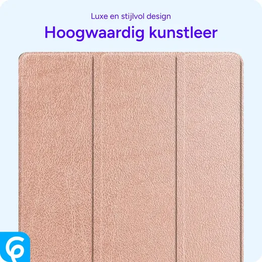 Samsung Galaxy Tab S10+/S9+/S9 FE+ Hoes Luxe Tri-Fold Book Case Kunst Leer Roze afbeelding 6
