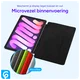 Samsung Tab S10 Ultra / S9 Ultra Hoes Luxe Tri-Fold Book Case Kunst Leer Zwart afbeelding 3