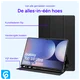 Samsung Tab S10 Ultra / S9 Ultra Hoes Luxe Tri-Fold Book Case Kunst Leer Zwart afbeelding 5