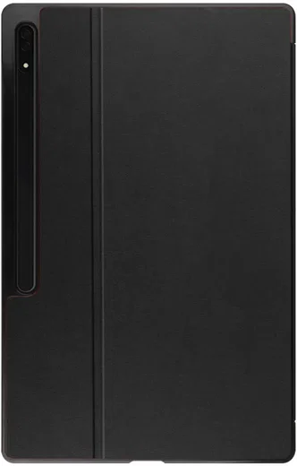 Samsung Tab S10 Ultra / S9 Ultra Hoes Luxe Tri-Fold Book Case Kunst Leer Zwart afbeelding 8