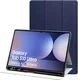 Samsung Tab S10 Ultra / S9 Ultra Hoes Luxe Tri-Fold Book Case Kunst Leer Blauw
