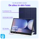 Samsung Tab S10 Ultra / S9 Ultra Hoes Luxe Tri-Fold Book Case Kunst Leer Blauw afbeelding 4