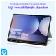 Samsung Tab S10 Ultra / S9 Ultra Hoes Luxe Tri-Fold Book Case Kunst Leer Blauw afbeelding 5