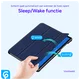 Samsung Tab S10 Ultra / S9 Ultra Hoes Luxe Tri-Fold Book Case Kunst Leer Blauw afbeelding 6