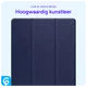 Samsung Tab S10 Ultra / S9 Ultra Hoes Luxe Tri-Fold Book Case Kunst Leer Blauw afbeelding 7