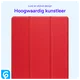 Samsung Tab S10 Ultra / S9 Ultra Hoes Luxe Tri-Fold Book Case Kunst Leer Rood afbeelding 5