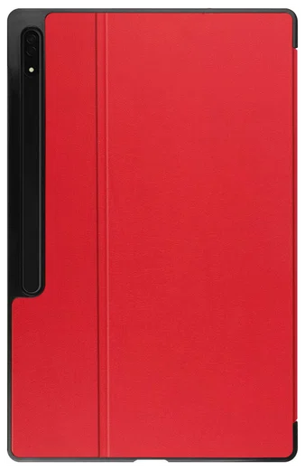 Samsung Tab S10 Ultra / S9 Ultra Hoes Luxe Tri-Fold Book Case Kunst Leer Rood afbeelding 8