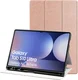 Samsung Tab S10 Ultra / S9 Ultra Hoes Luxe Tri-Fold Book Case Kunst Leer Roze