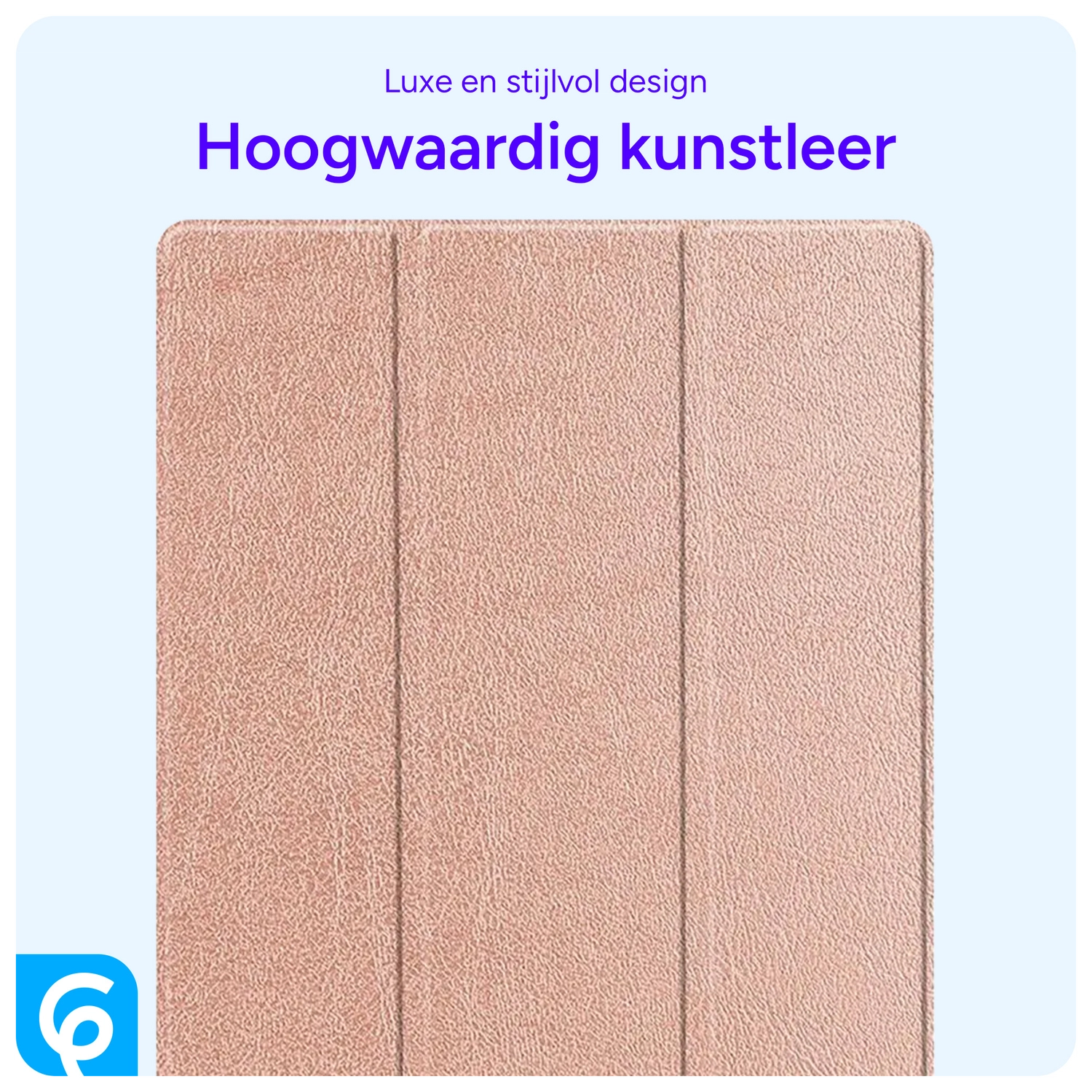 Samsung Tab S10 Ultra / S9 Ultra Hoes Luxe Tri-Fold Book Case Kunst Leer Roze afbeelding 6