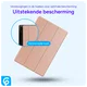 Samsung Tab S10 Ultra / S9 Ultra Hoes Luxe Tri-Fold Book Case Kunst Leer Roze afbeelding 2