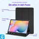 Samsung Galaxy Tab S6 Lite Hoes Luxe Tri-Fold Book Case Kunst Leer Zwart afbeelding 5