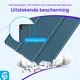 Samsung Galaxy Tab S6 Lite Hoes Luxe Tri-Fold Book Case Kunst Leer Blauw afbeelding 2