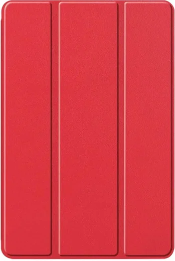Samsung Galaxy Tab S6 Lite Hoes Luxe Tri-Fold Book Case Kunst Leer Rood afbeelding 9