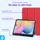 Samsung Galaxy Tab S6 Lite Hoes Luxe Tri-Fold Book Case Kunst Leer Rood afbeelding 3