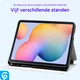 Samsung Galaxy Tab S6 Lite Hoes Luxe Tri-Fold Book Case Kunst Leer Rood afbeelding 5