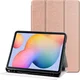 Samsung Galaxy Tab S6 Lite Hoes Luxe Tri-Fold Book Case Kunst Leer Roze afbeelding 1