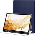 Samsung Galaxy Tab S8+/S7+/S7 FE Hoes Luxe Tri-Fold Book Case Kunst Leer Blauw