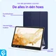 Samsung Galaxy Tab S8+/S7+/S7 FE Hoes Luxe Tri-Fold Book Case Kunst Leer Blauw afbeelding 5