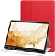Samsung Galaxy Tab S8+/S7+/S7 FE Hoes Luxe Tri-Fold Book Case Kunst Leer Rood