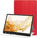 Samsung Galaxy Tab S8+/S7+/S7 FE Hoes Luxe Tri-Fold Book Case Kunst Leer Rood