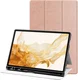 Samsung Galaxy Tab S8+/S7+/S7 FE Hoes Luxe Tri-Fold Book Case Kunst Leer Roze afbeelding 1