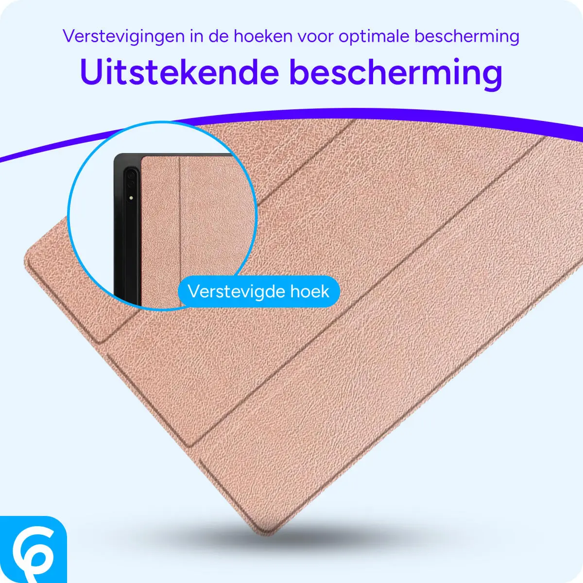 Samsung Tab S10 Lite / S10 FE / S9 (FE) Hoes Tri-Fold Book Case Kunst Leer Roze afbeelding 2